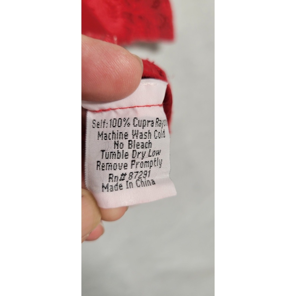 Red With Red Stitching And Crochet Trim Vented Front Ls Johnny Was Top Size S - Picture 4 of 7